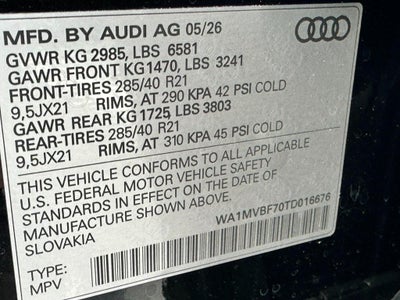 2026 Audi Q7 S line Premium Plus