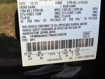 2022 Ford Explorer Platinum 4WD