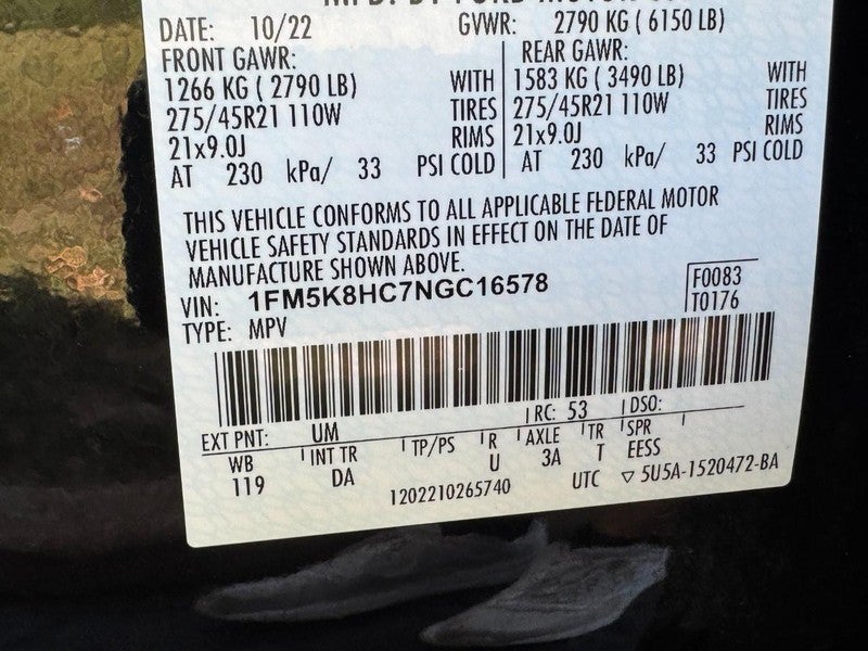 2022 Ford Explorer Platinum 4WD