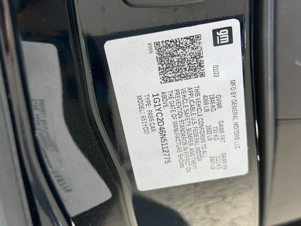 2022 Chevrolet Corvette 2dr Stingray Cpe w/3LT