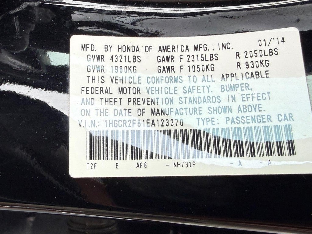 2014 Honda Accord Sedan 4dr I4 CVT EX-L