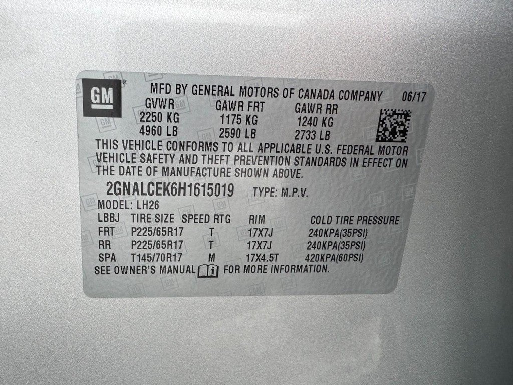 2017 Chevrolet Equinox FWD 4dr LT w/1LT