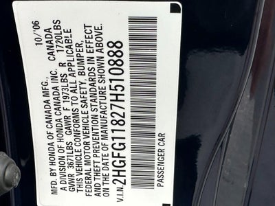 2007 Honda Civic Coupe 2dr MT EX