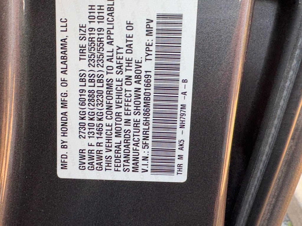 2021 Honda Odyssey Touring Auto