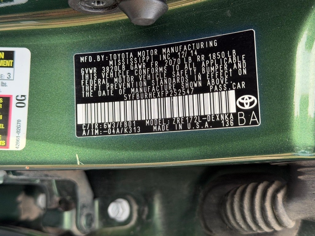 2015 Toyota Corolla 4dr Sdn CVT LE (Natl)