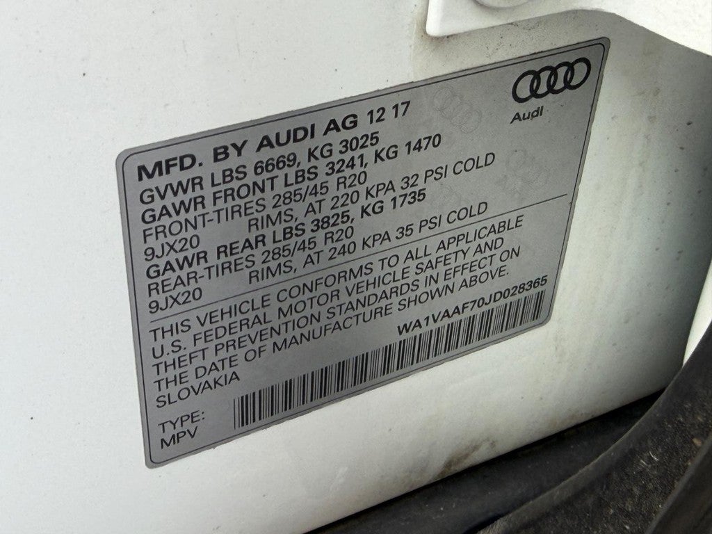 2018 Audi Q7 3.0 TFSI Prestige
