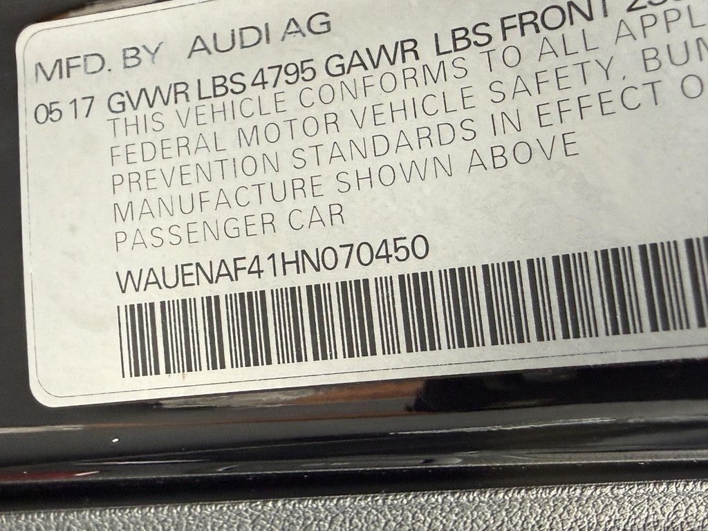 2017 Audi A4 2.0 TFSI Auto Premium Plus quattro AWD