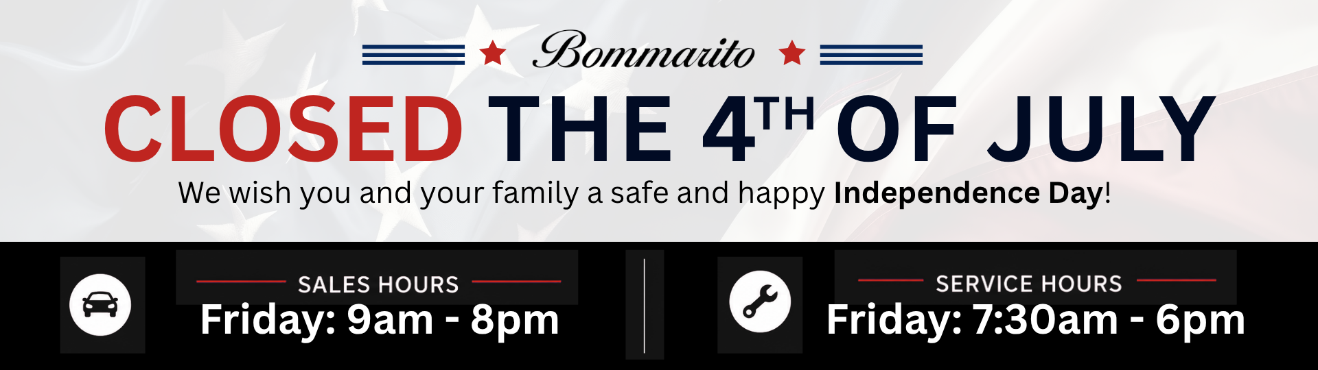 Closed July 4th